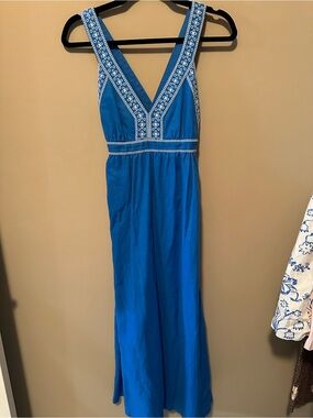 J. Crew Blue Embroidered Sundress